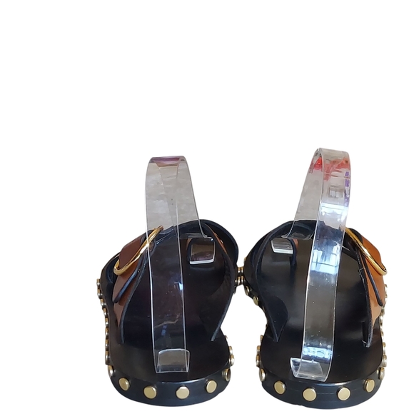 Isabel Marant Jolda Brown leather crossover straps with Gold Buckle Studded - Picture 6 of 16